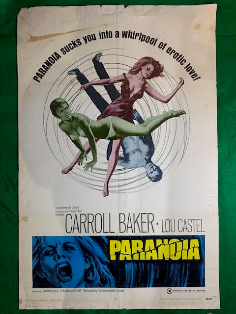 MOVIE POSTER USA ONE SHEET -  "PARANOIA" - 1969