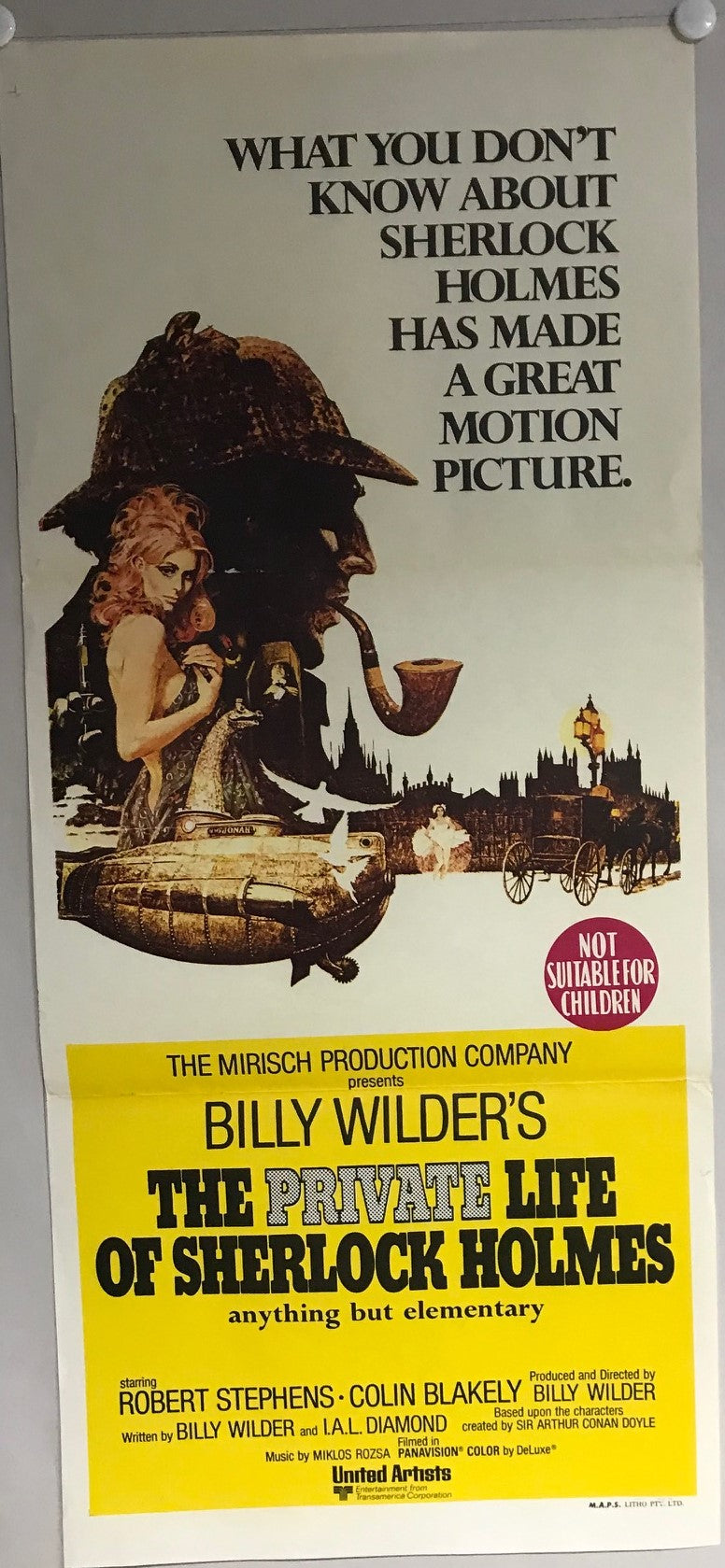 ORIGINAL DAY BILL MOVIE POSTER - THE PRIVATE LIFE OF SHERLOCK HOLMES - 1970