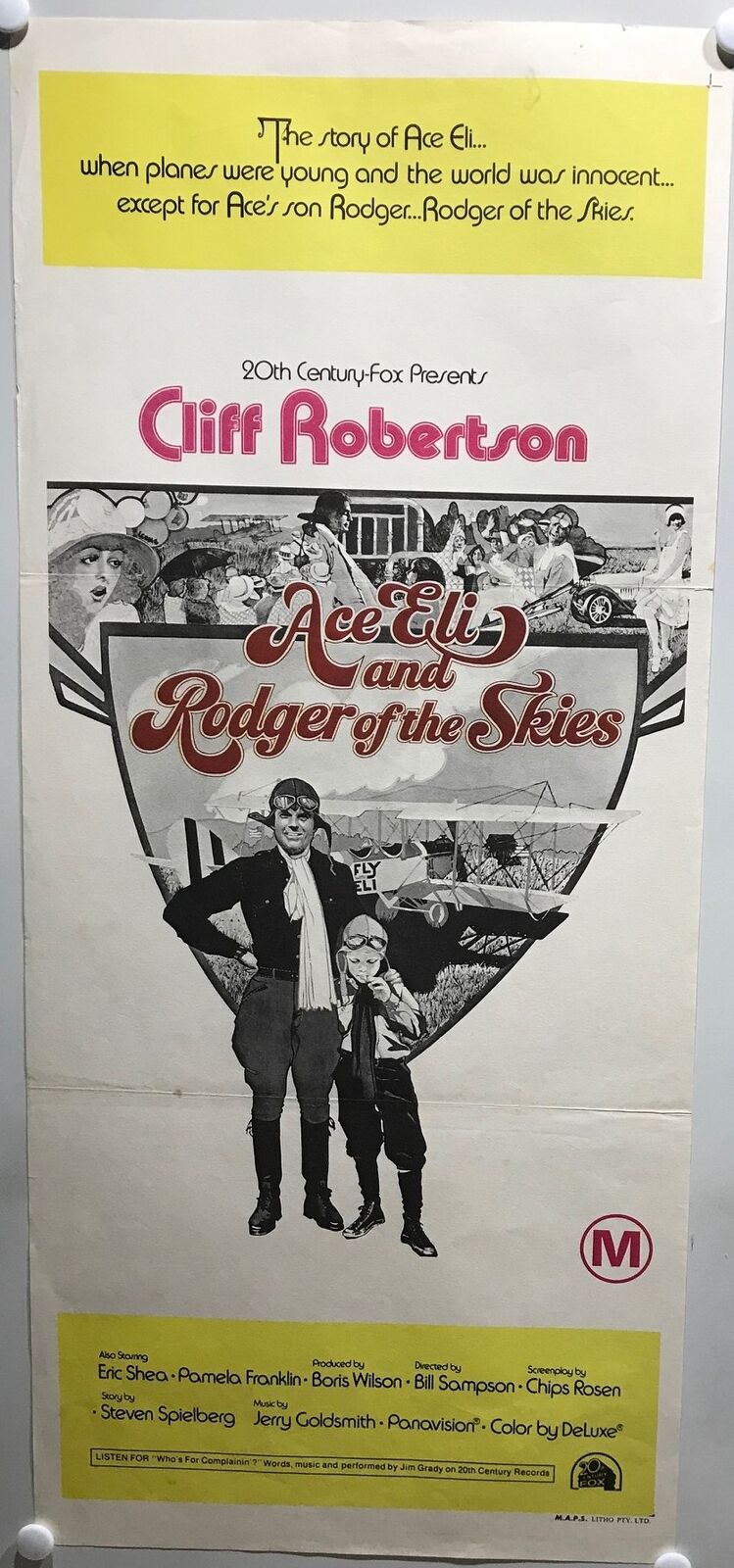 ORIGINAL DAYBILL MOVIE POSTER - ACE ELI AND RODGER OF THE SKIES - 1973