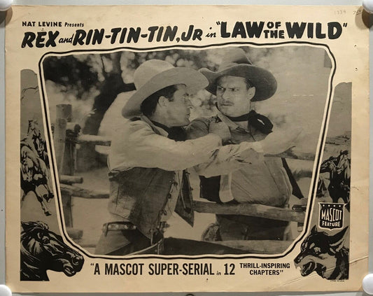 ORIGINAL SERIAL LOBBY CARD - LAW OF THE WILD - 1934 - "Rex and Rin-Tin-Tin Jr"