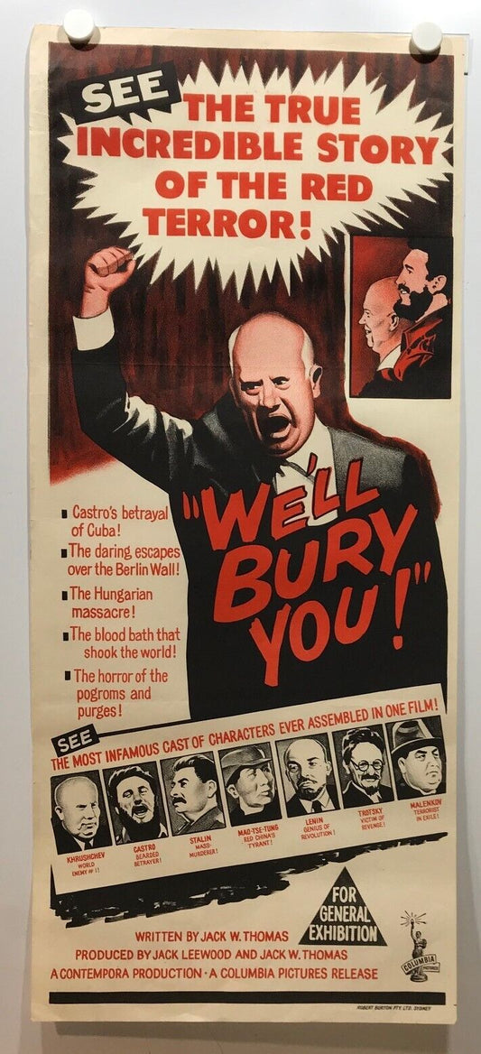 ORIGINAL DAYBILL MOVIE POSTER - WE'LL BURY YOU! - 1962