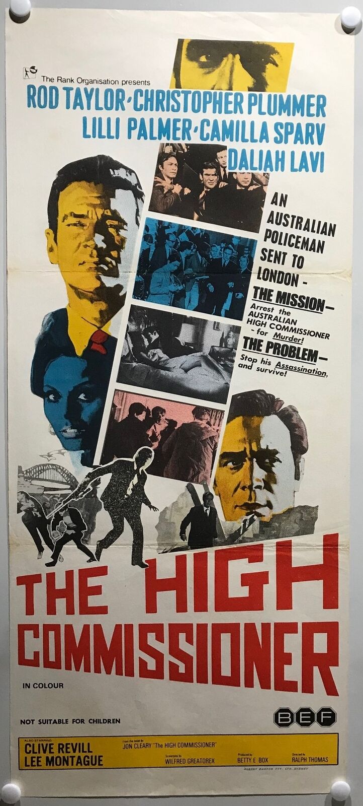 ORIGINAL DAYBILL MOVIE POSTER - THE HIGH COMMISSIONER - 1968 - (b) Rod Taylor, Chris...