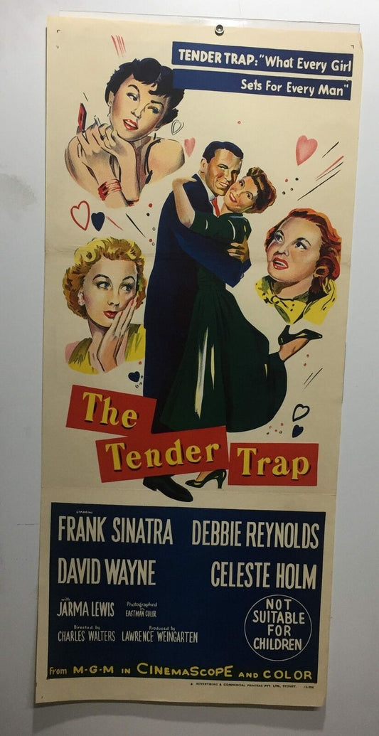 ORIGINAL DAYBILL MOVIE POSTER - THE TENDER TRAP - 1955