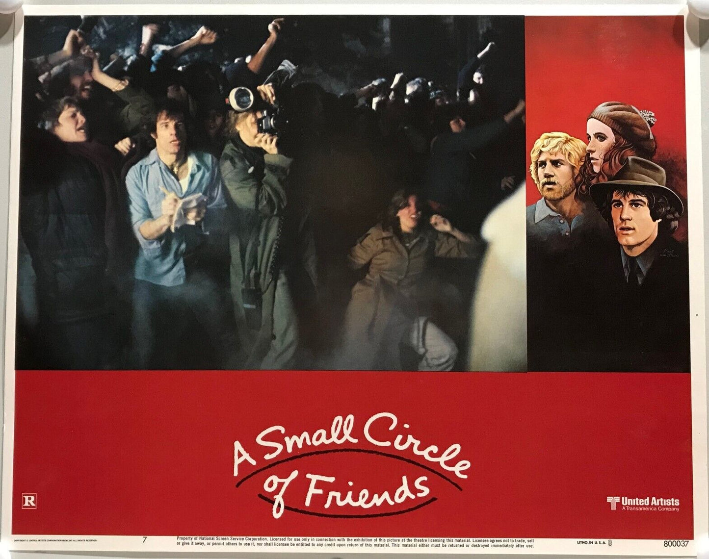 ORIGINAL LOBBY CARDS - A SMALL CIRCLE OF FRIENDS - 1980 - set of 8