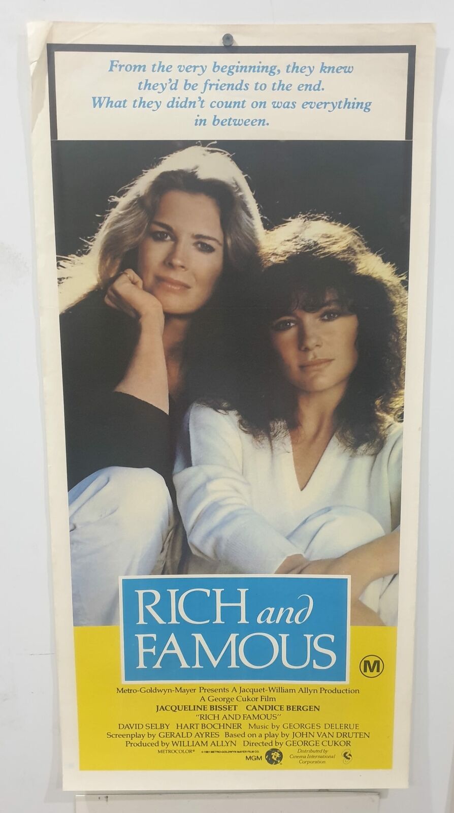 ORIGINAL DAYBILL MOVIE POSTER - RICH AND FAMOUS - 1981