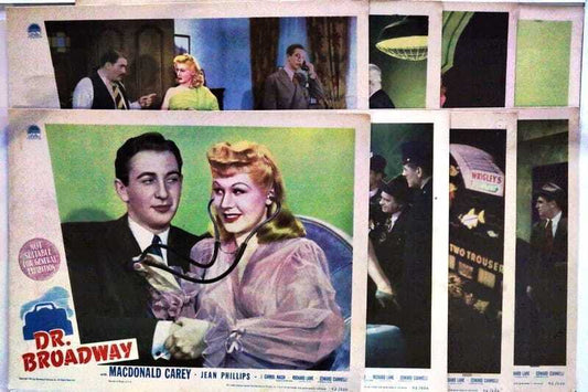 ORIGINAL LOBBY CARDS - DR. BROADWAY - 1942 - set of 8