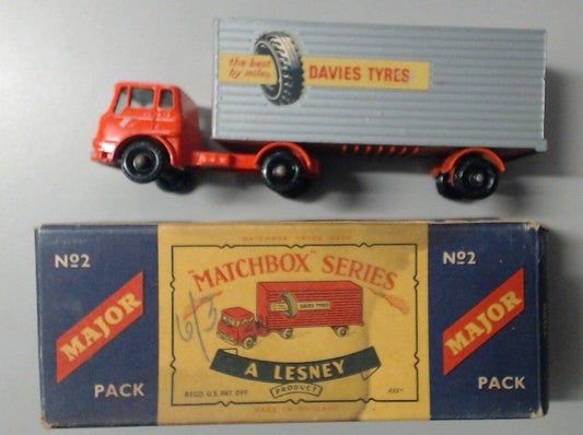 COLLECTABLE MATCHBOX CAR TRUCK TOYS LESNEY NO.2 MAJOR -IN BOX-