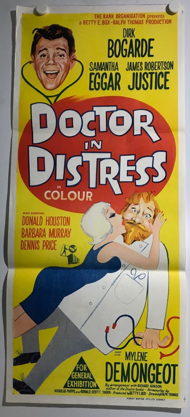 ORIGINAL DAYBILL MOVIE POSTER - DOCTOR IN DISTRESS (b) - 1963