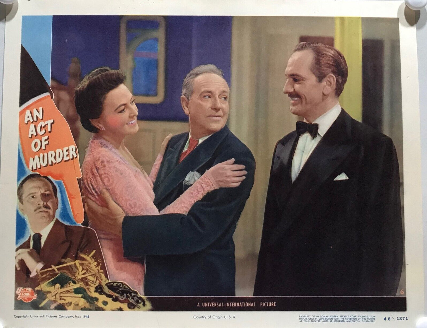 ORIGINAL LOBBY CARDS - AN ACT OF MURDER - 1948 - set of 8