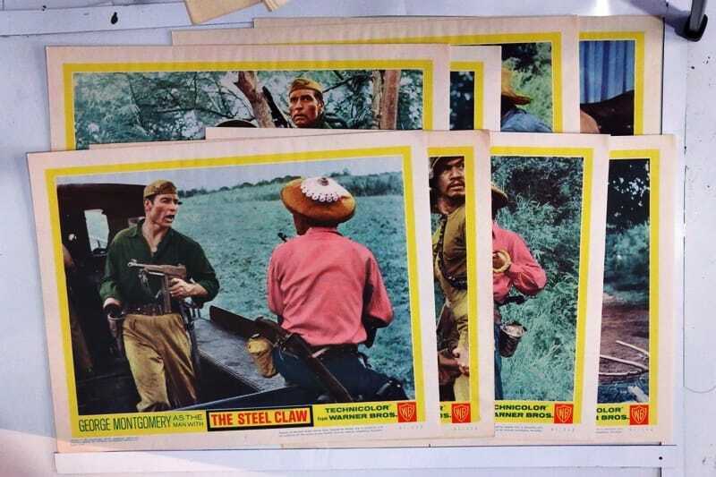 ORIGINAL LOBBY CARDS - THE STEEL CLAW - 1961 - set of 8