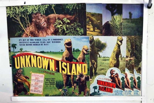 ORIGINAL LOBBY CARDS - UNKNOWN ISLAND - 1948 - set of 8