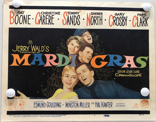 ORIGINAL LOBBY CARDS - MARDI GRAS - 1958 - set of 8