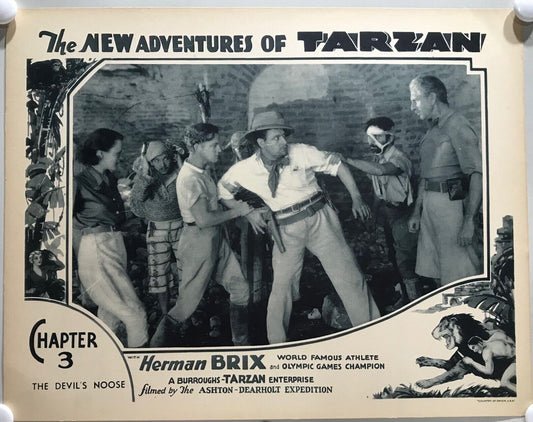 ORIGINAL SERIAL LOBBY CARD - THE NEW ADVENTURES OF TARZAN - 1935 - Ch 3 "The ...