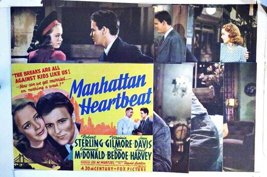 ORIGINAL LOBBY CARDS - MANHATTAN HEARTBEAT - 1940 - set of 8