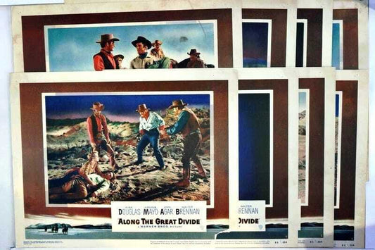 ORIGINAL LOBBY CARDS - ALONG THE GREAT DIVIDE - 1951 - set of 8