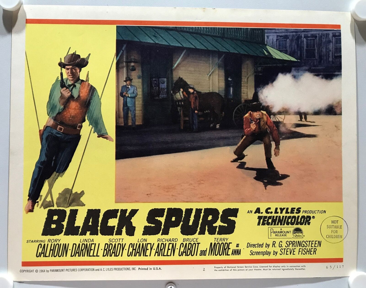 ORIGINAL LOBBY CARDS - BLACK SPURS - 1965 - set of 8