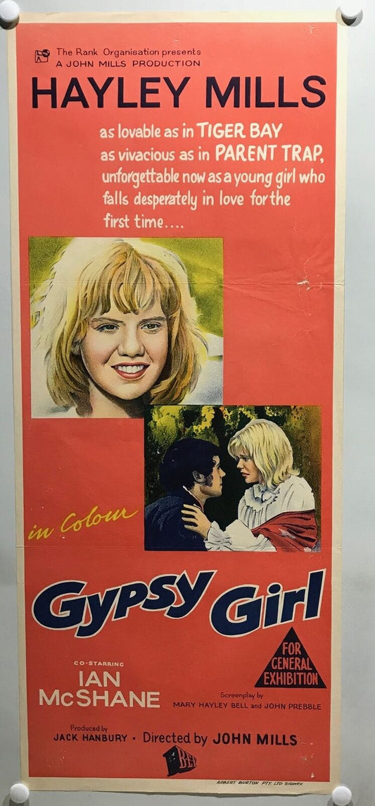 ORIGINAL DAYBILL MOVIE POSTER - GYPSY GIRL  - 1966