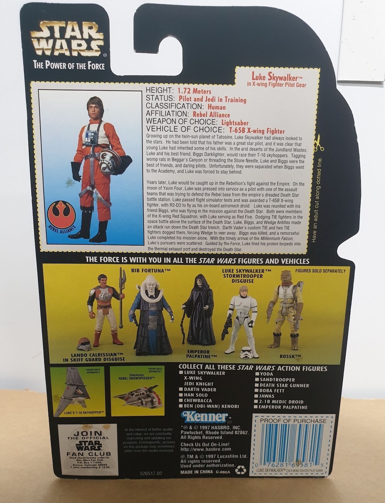 STAR WARS - KENNER - POTF  - LUKE SKYWALKER - in X-WING FIGHTER PILOT GEAR