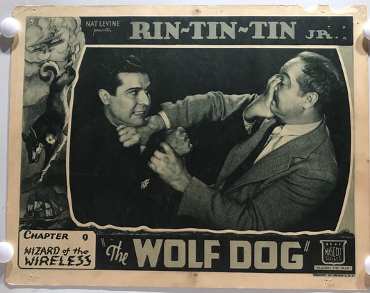 ORIGINAL SERIAL LOBBY CARD - THE WOLF DOG (b) - 1933 - Ch 9 "Wizard of Wireless"