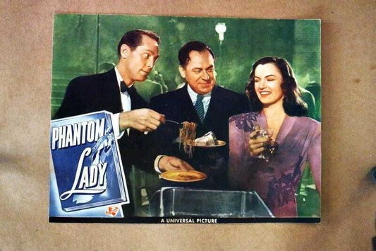 ORIGINAL LOBBY CARD - PHANTOM LADY - 1944 - key card -   Ella Raines, Allan Curtis, Aurora Miranda