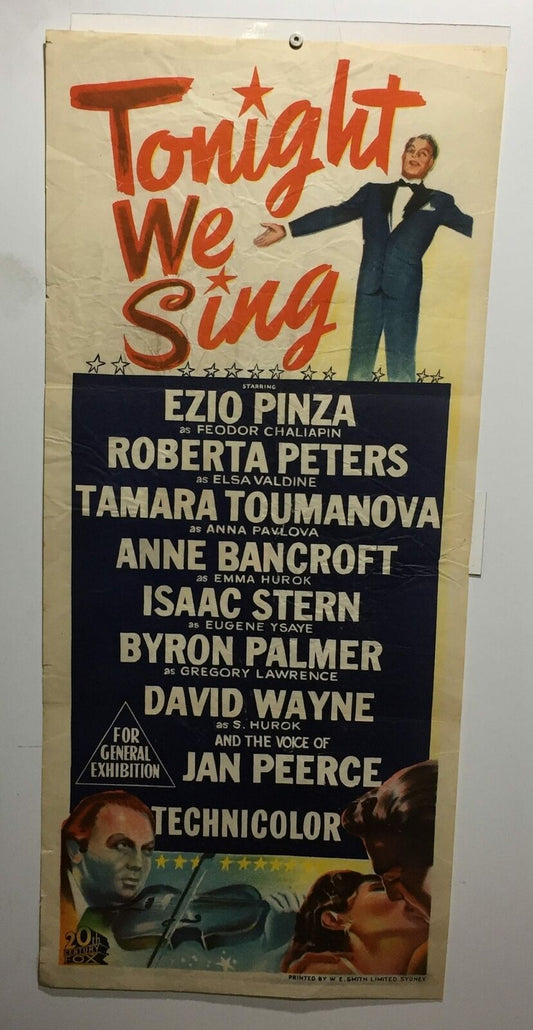 ORIGINAL DAYBILL MOVIE POSTER - TONIGHT WE SING - 1953