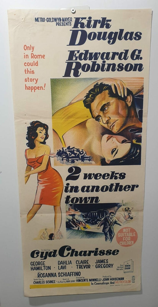 ORIGINAL DAYBILL MOVIE POSTER - 2 WEEKS IN ANOTHER TOWN - 1962