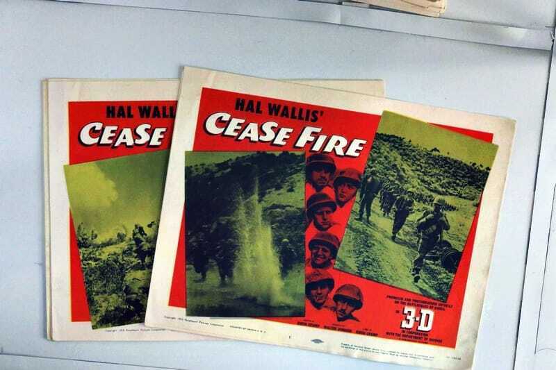 ORIGINAL LOBBY CARDS - CEASE FIRE - 1953 - War Documentary - set of 8