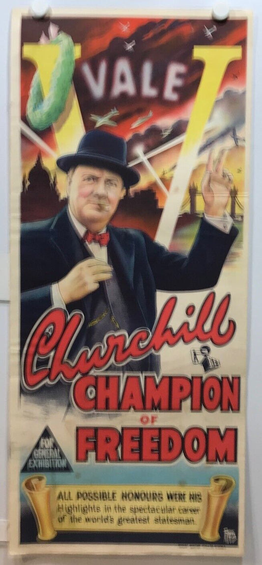 ORIGINAL DAYBILL MOVIE POSTER - CHURCHILL CHAMPION OF FREEDOM - 1965