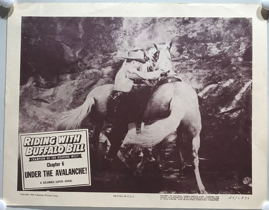 ORIGINAL SERIAL LOBBY CARD - RIDING WITH BUFFALO BILL (d) - 1954 - Ch 6 "Unde...