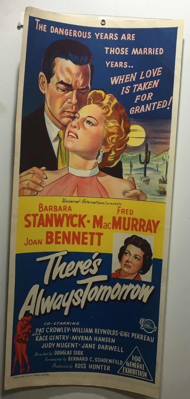 ORIGINAL DAYBILL MOVIE POSTER - THERE'S ALWAYS TOMORROW - 1956