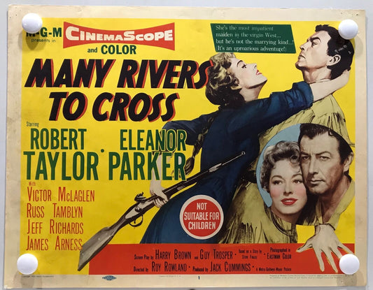 ORIGINAL LOBBY CARDS - MANY RIVERS TO CROSS - 1955 - set of 8