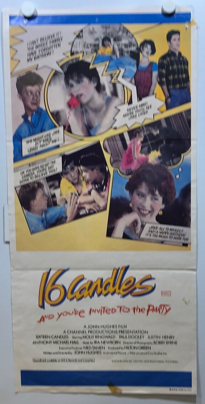 ORIGINAL DAYBILL MOVIE POSTER - 16 (SIXTEEN) CANDLES - 1984