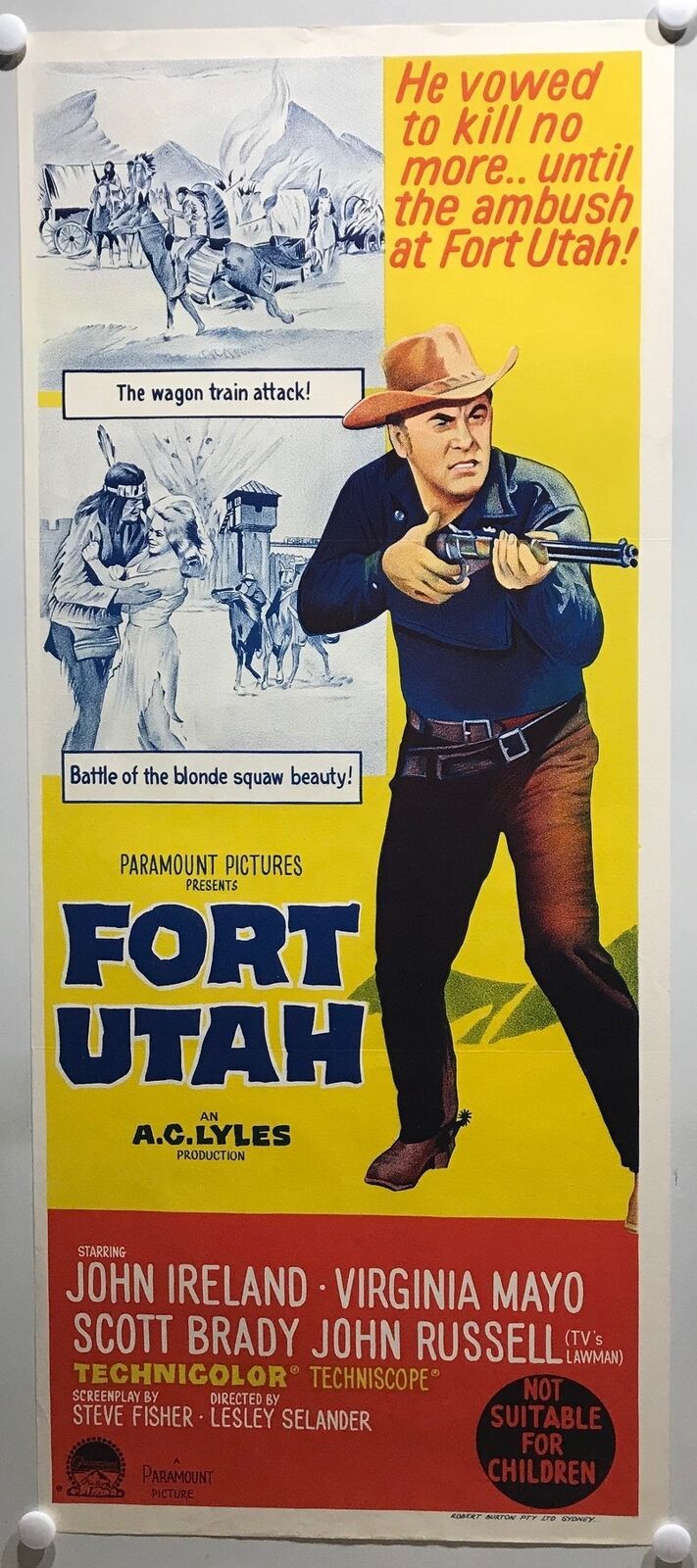 ORIGINAL DAYBILL MOVIE POSTER - FORT UTAH - 1967