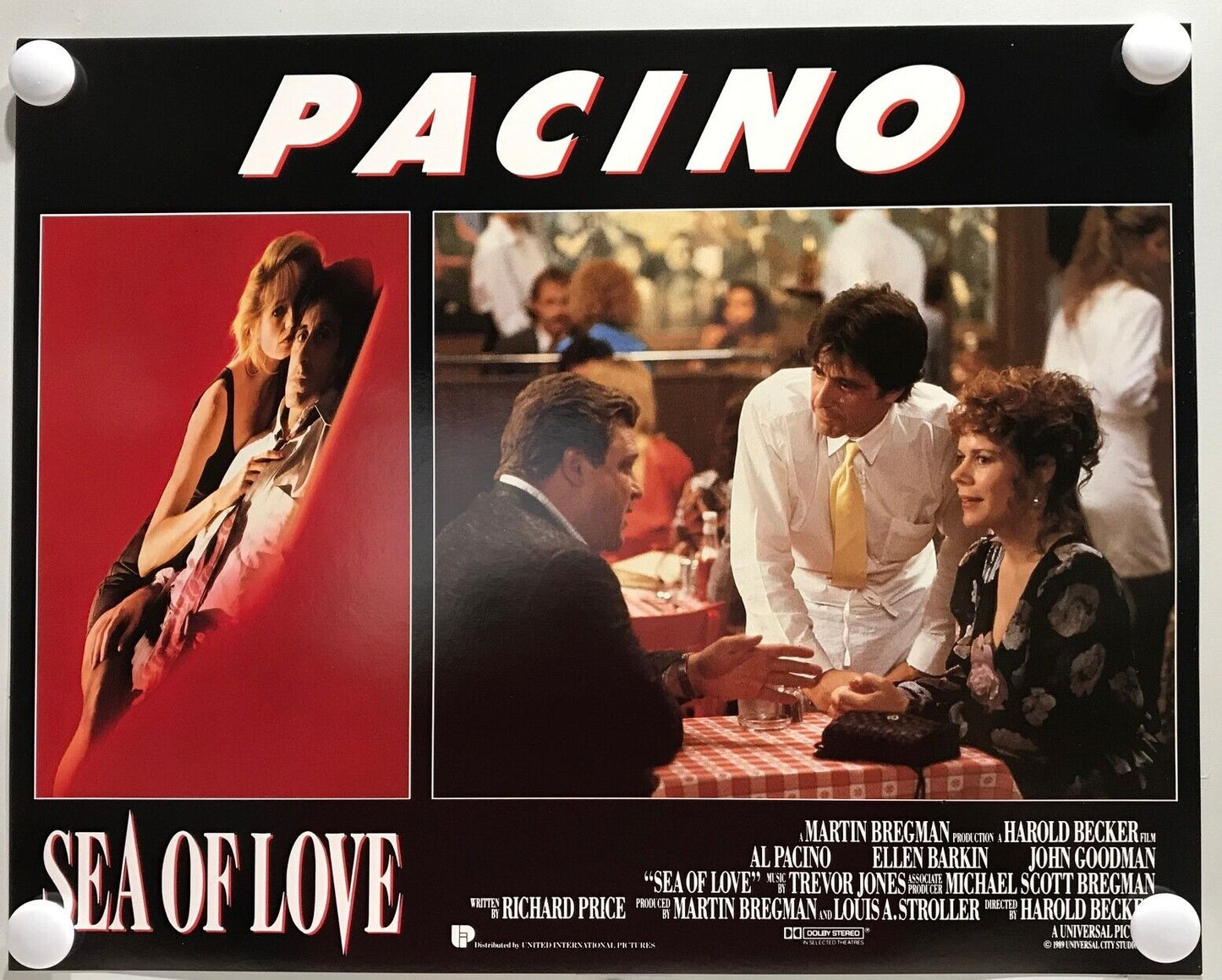 ORIGINAL LOBBY CARDS - SEA OF LOVE - 1989 - set of 8 -  Al Pincino, Ellen Bar...