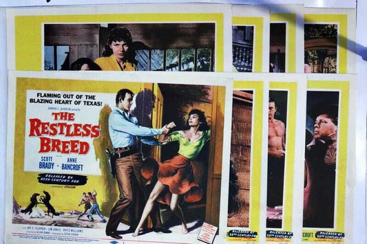 ORIGINAL LOBBY CARDS - THE RESTLESS BREED - 1957 - set of 8