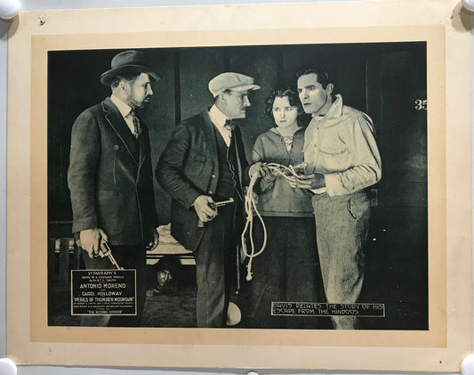 ORIGINAL SERIAL LOBBY CARD - PERILS OF THUNDER MOUNTAIN (a) - 1919 - CH 12 "T...