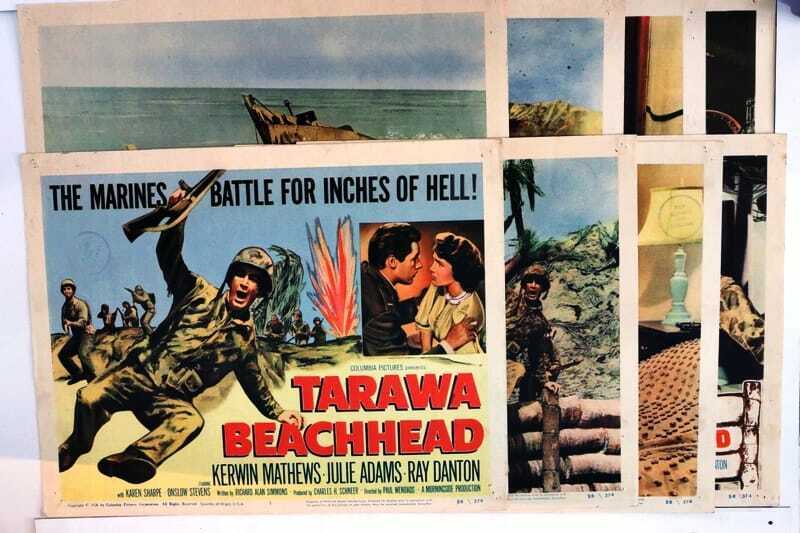 ORIGINAL LOBBY CARDS - TARAWA BEACHHEAD - 1958