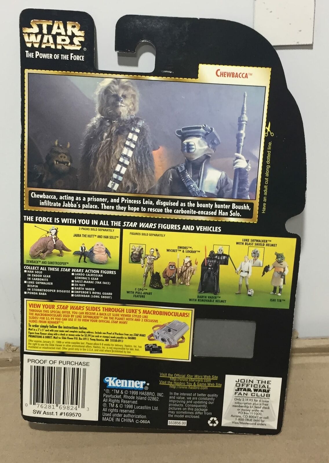 STAR WARS - KENNER - POTF - CHEWBACCA - as Boushh's Bounty with Bowcaster