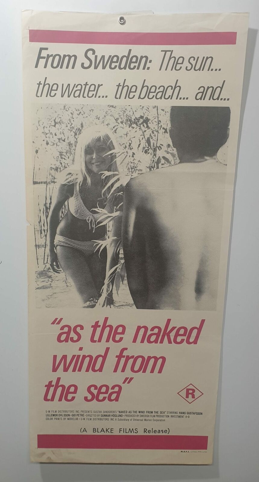 ORIGINAL DAYBILL MOVIE POSTER - AS THE NAKED WIND FROM SEA - ADULT