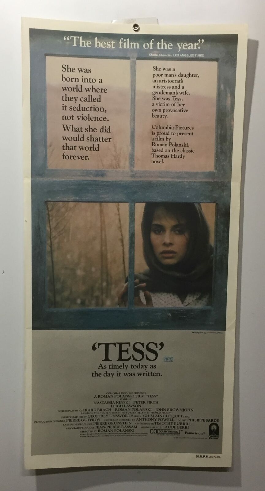 ORIGINAL DAYBILL MOVIE POSTER - TESS