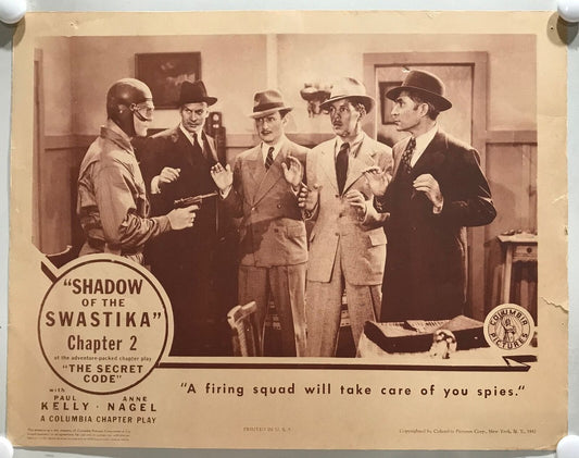 ORIGINAL SERIAL LOBBY CARD - THE SECRET CODE (a)- 1942 - Ch 2 "Shadow of the ...