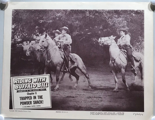 ORIGINAL SERIAL LOBBY CARD - RIDING WITH BUFFALO BILL (c) - 1954 - Ch 8 "Trap...