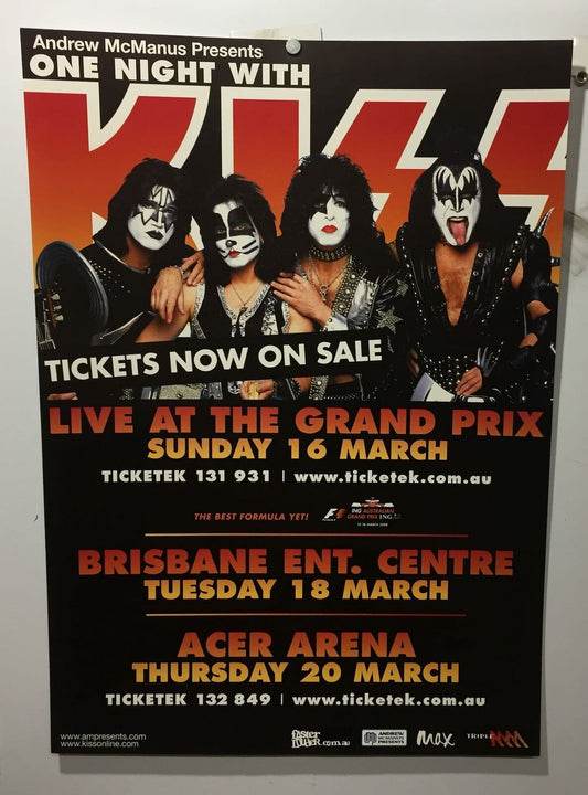 MUSIC PROMO POSTER - KISS - ONE NIGHT WITH - 2008 Australian Tour