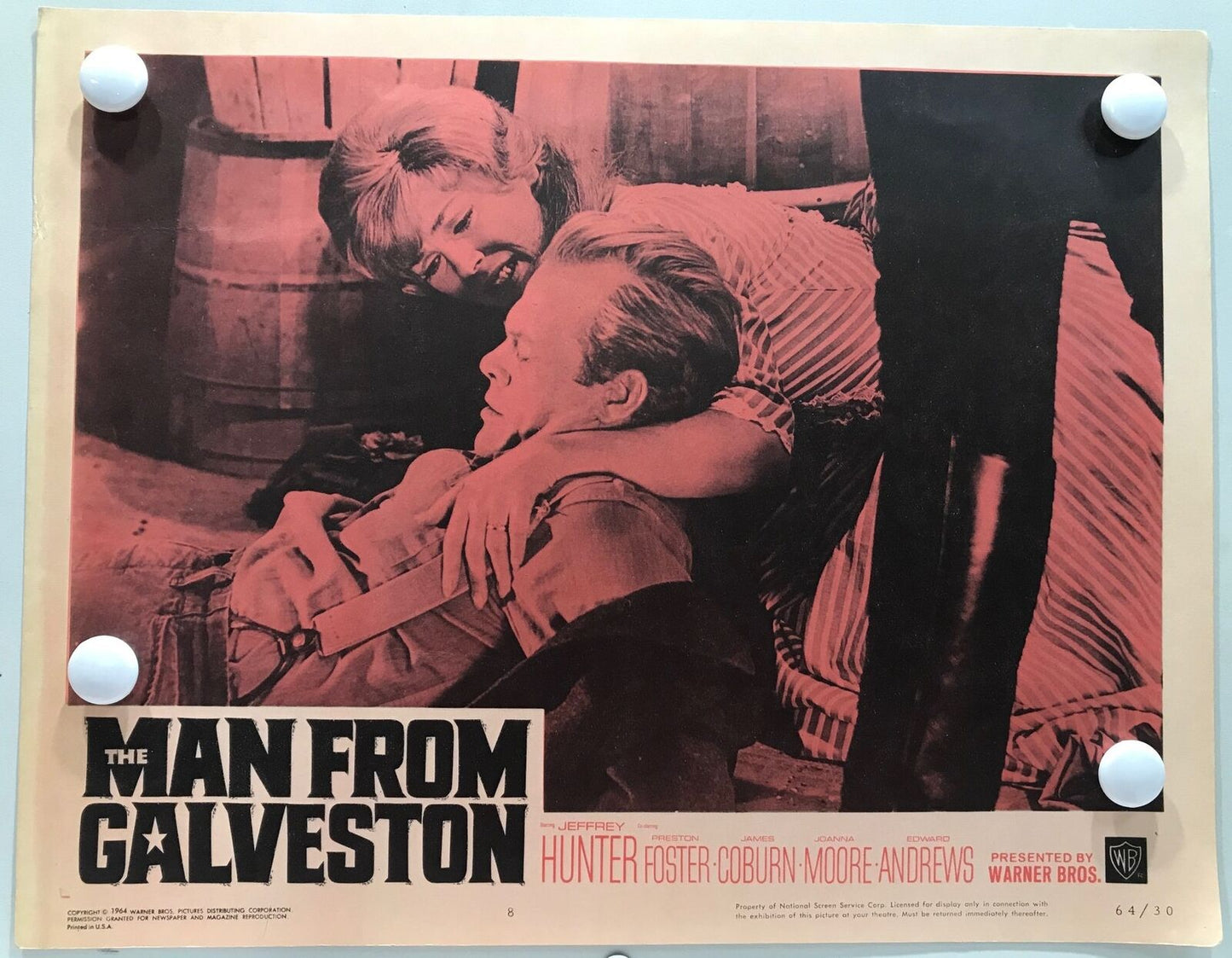 ORIGINAL LOBBY CARDS - THE MAN FROM GALVESTON - 1964 - set of 8