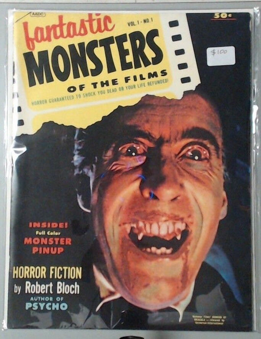 SCARY HORROR FANTASTIC MONSTERS OF THE FILMS VOL.1 NO.1 ROBERT BLOCH PSYCHO