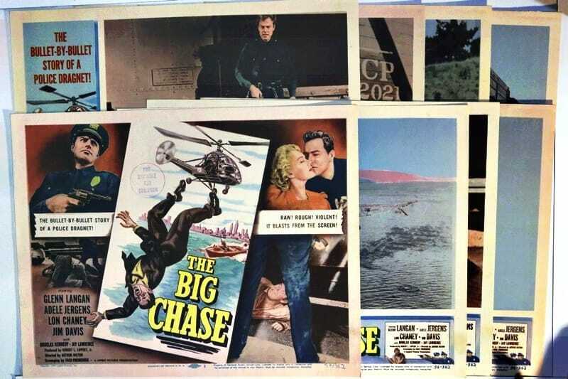 ORIGINAL LOBBY CARDS - THE BIG CHASE - 1954 - set of 8