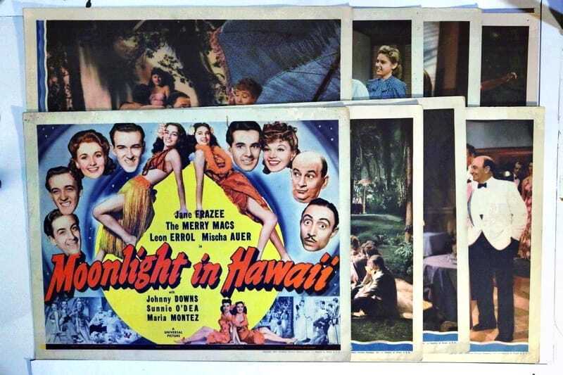 ORIGINAL LOBBY CARDS - MOONLIGHT IN HAWAII - 1941 - set of 8