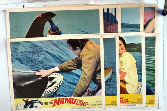 ORIGINAL LOBBY CARDS - NAMU THE KILLER WHALE - 1966 - set of 8