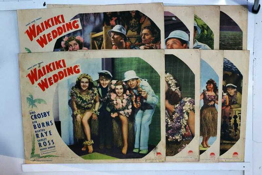 ORIGINAL LOBBY CARDS - WAIKIKI WEDDING - 1937 - set of 8