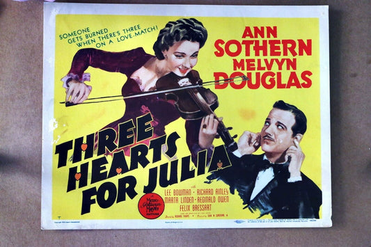 ORIGINAL LOBBY CARD - THREE HEARTS FOR JULIA - 1943